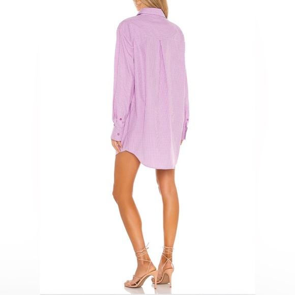 Camila Coelho Elliot Shirt Dress Pink Lilac Gingham Check Revolve Small - Picture 2 of 9